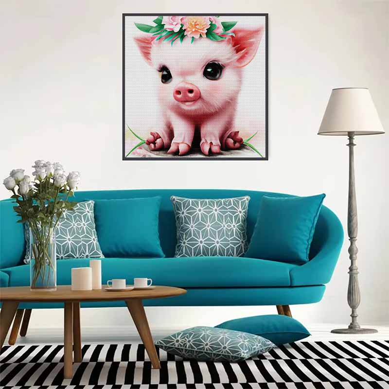 Nowość 5D DIY Pełne Okrągłe Malowanie Diamentami "Świnka" Haft Krzyżykowy Dekoracja Domu Prezent