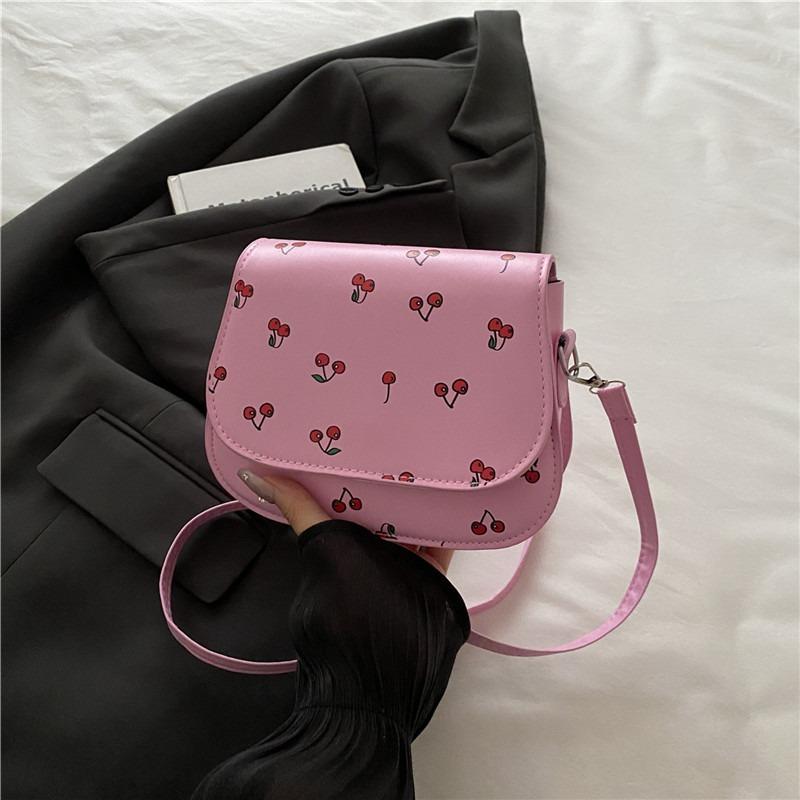 Small Fresh Cherry Fashion Handbag Women's Spring and Summer New Trendy Niche Messenger Bag Versatile Small Square Bag