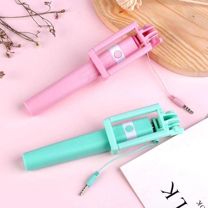 New Wire Controlled Selfie Stick Pink/Blue/Black Suitable for Type-C Plug Shrinkage 18cm Stretch 74cm Mini Portable Selfie Stick 7