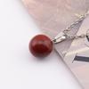 Natural Crystal Stone Sphere Pendant, 14mm, Melon Seed Clasp, Single Hole DIY Necklace, N766