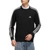adidas Markenlogo Druck Gestreift Rundhals Lässig Langarm T-Shirt Herren Oberteile Schwarz GV1203