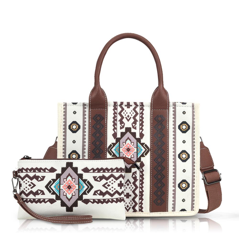 Bohemian Ethnic Style Women's Bag, Canvas Bag, Large-capacity Tote Buns, Mother Bag, Single-shoulder Crossbody