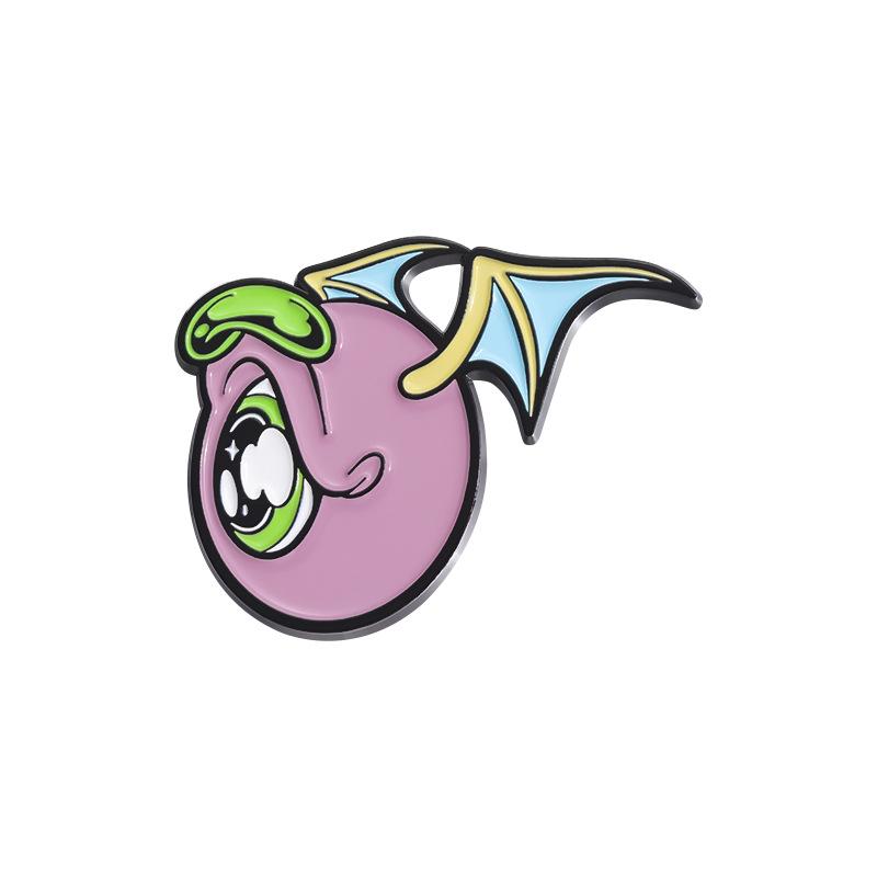 Character Delightful Anime Brooch In Alloy Material With Cute Bow And Lip Inspired Design