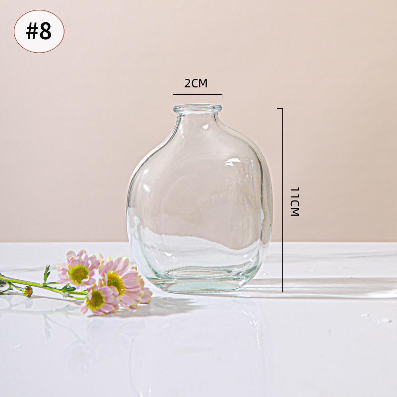 Brown Retro Glass Vase Plant Flowers Bottle Flower Arrangement Hydroponic Terrarium Desktop Vase Creative Home Decor Flower Pot