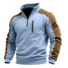 Autumn Winter Men's Stand Collar Pullover Sweatshirts Fashion Patchwork Sports Tops Male Casual Streetwear Pull on Hoodie