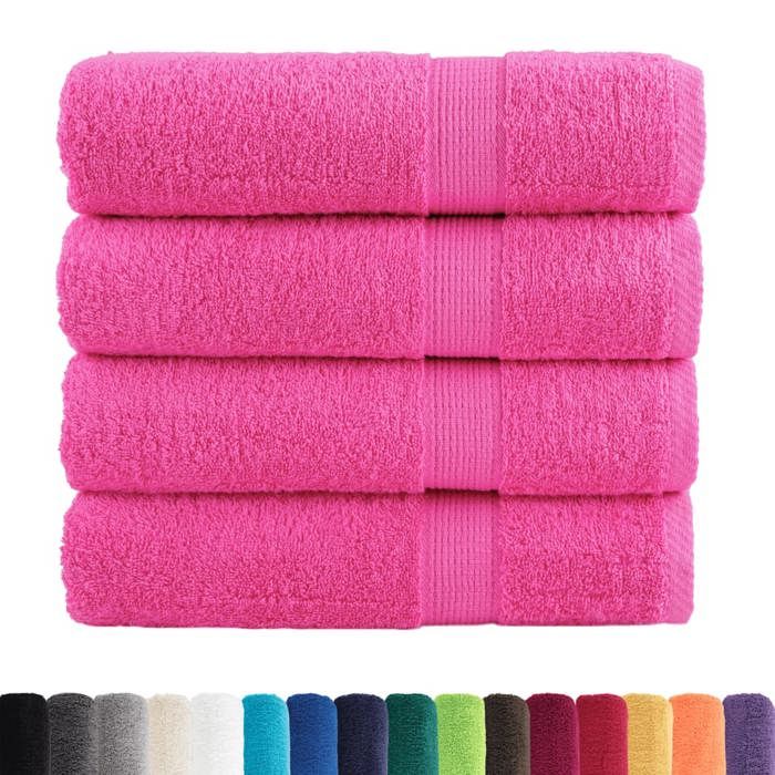 VidaXL Essuie-mains de Qualité Supérieure 4 pcs, Serviettes de Bain, Serviettes à Main, Débarbouillettes de Salle de Bain, 137522