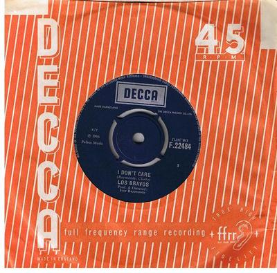 7inch Record LOS BRAVOS - I Don't Care F22484 Decca 1966 UK Rock Used