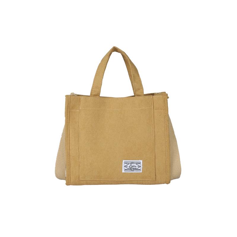 Damska 2023 Sztruksowa Mała Kwadratowa Torba na Ramię - Koreańska Torebka w Stylu Leśnym