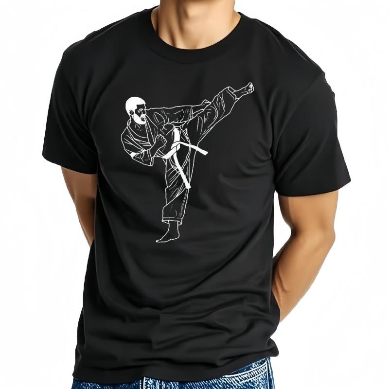 Karate Kick-camisetas de algodón para hombre y mujer  ropa gráfica  Tops de manga corta  ropa
