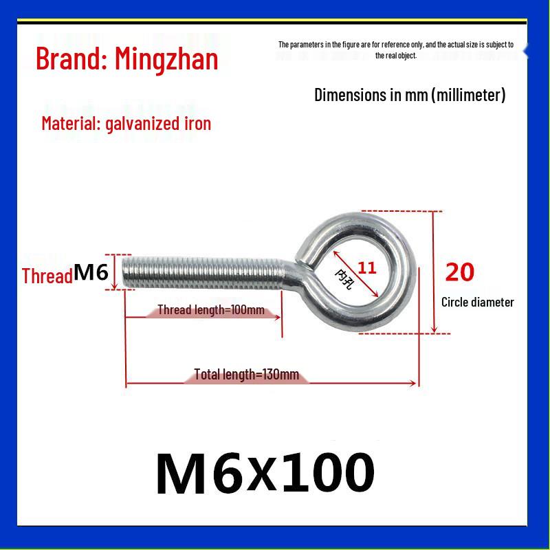Closed Hook Eye Bolt Screw Ring Hanger - M2.5 to M8 Machine Thread