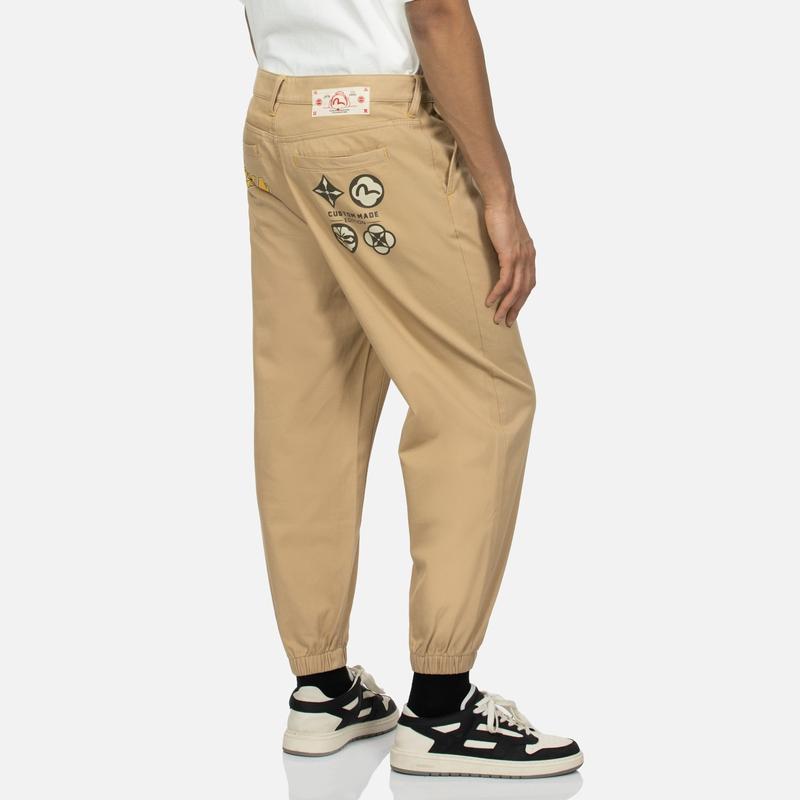 EVISU Casual Pants Men's Apricot Moderate Cuffed Pants 2ESHTM4PO1025FFCT
