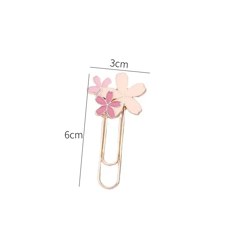 1 Exquisite Pink Cherry Blossom Bookmark Paper Clip and Book Holder Student Bookmark Learning Stationery