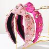 New Creative Sweet Knotted Wide-Edge Headband Women Alloy Heart LOVE Letter Accessory Diamond-Encrusted Hairpiece High