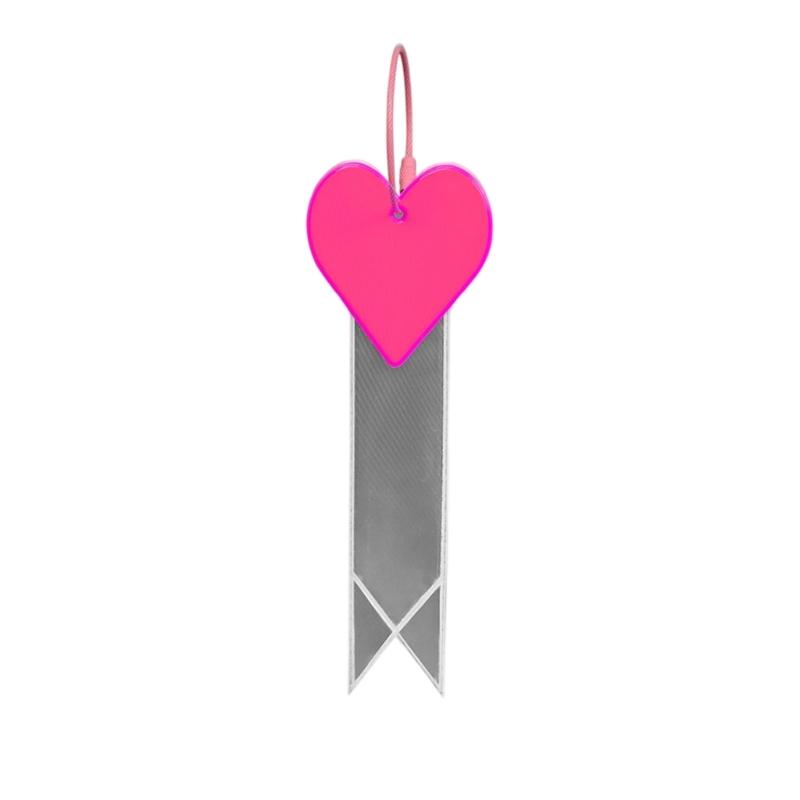 Love Heart Ribbon Bike Reflective Warning Strips High Brightness Multifunction Night Cycling Pendant Bike Equipment