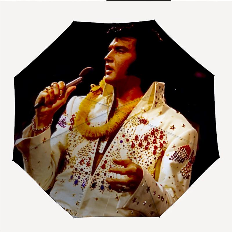 Elvis Fashionable Automatic Opening/Closing Folding Umbrella. Portable and Foldable, Ideal for Gift, Travel, and Daily Use.
