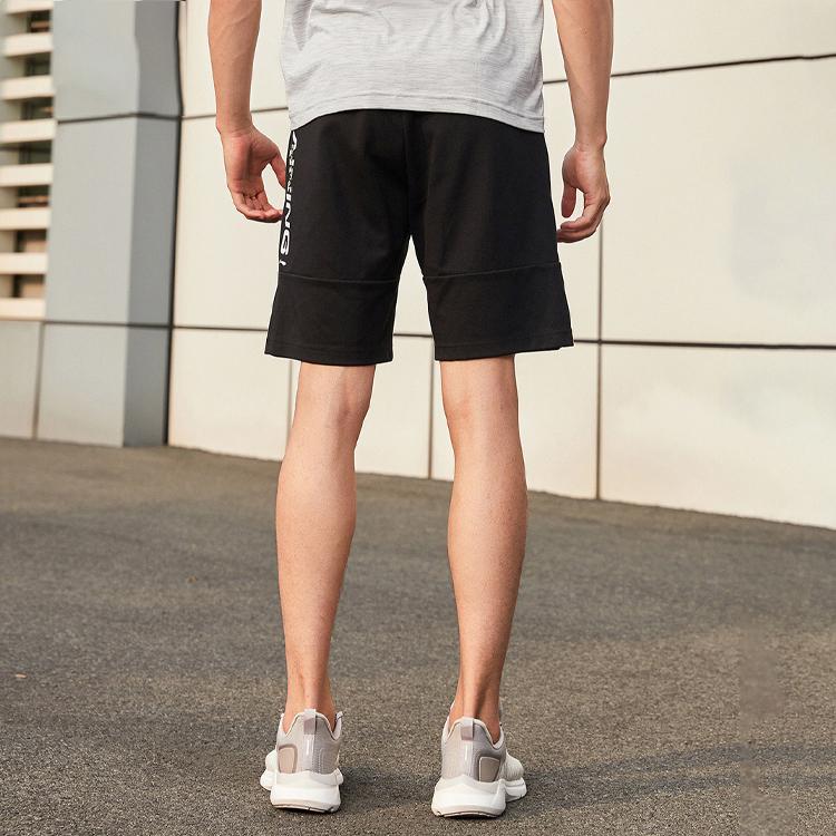 Li Ning Training Series Letter Print Training Running Shorts Men Shorts Black AKSR115-1