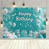 1pc Birthday Happy Greenish-Gray White Silver Balloon Party Decoration - Greenish-Gray Background Shiny Star Decorations Green