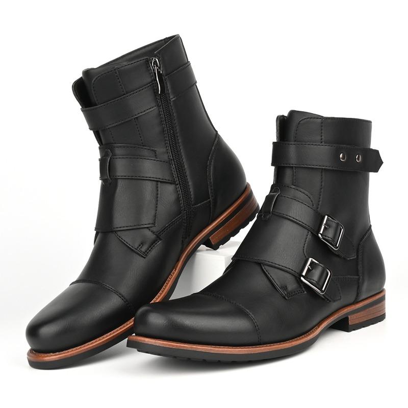 Fashion High Quality Men's Boots Platform Boots Designer Shoes Men Fashion High Leather Boot Retro Ankle Boots for Men Botas Para Hombre