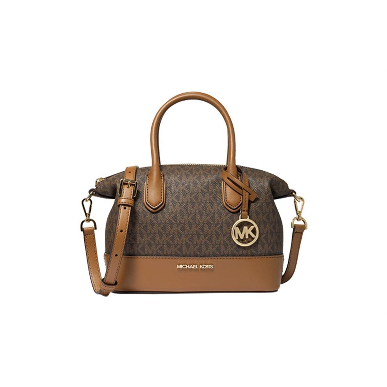 

Michael Kors Mk Hyde Monogram Faux Leather Tote Bag Women Tote Bags Dark-Brown Acorn-Brown 35S4G4FS1B-200 Basic Set (Bag+Dust Bag)