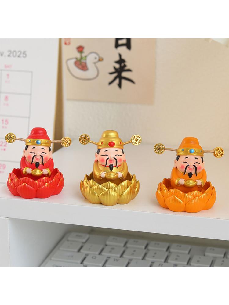 God of Wealth Figurines Resins Cai Shen Statues God of Fortune Caishen Sculptures Fengshui Ornament Home Office Decors