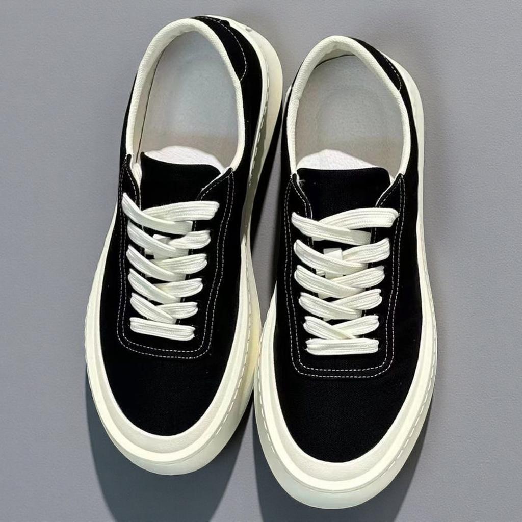 Fashion Italian Men's SHigh-Grade Casual Walking Shoes Fashion Flat Designer Comfy Canvas Board Shoes 2025New Thick Bottom Outdoor Shoes