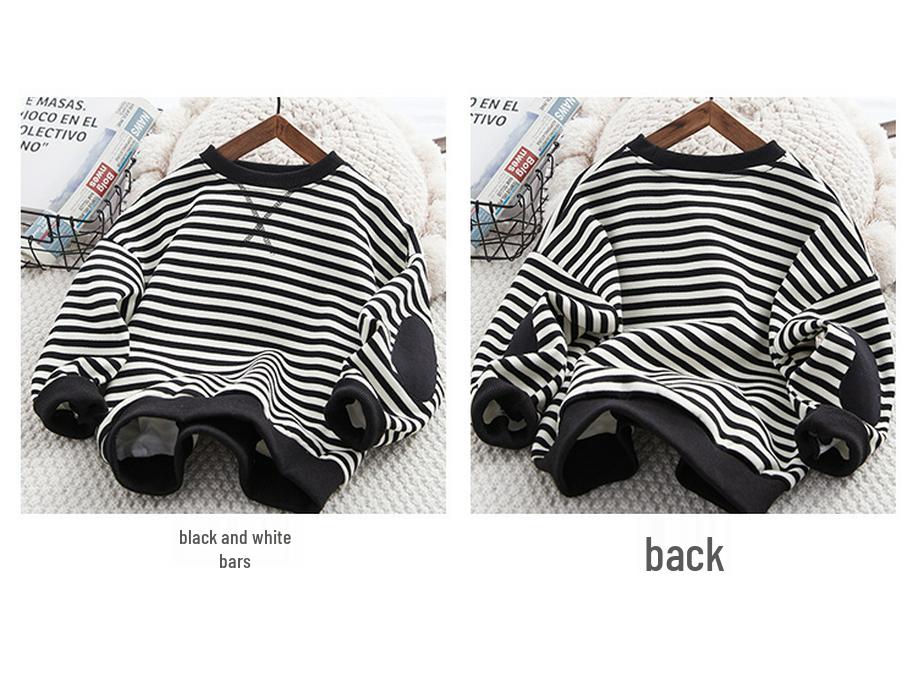 Moletom Infantil Estilo Coreano de Primavera e Outono - 2025 Blusa Fashion Forrada com Lã para Meninos e Meninas