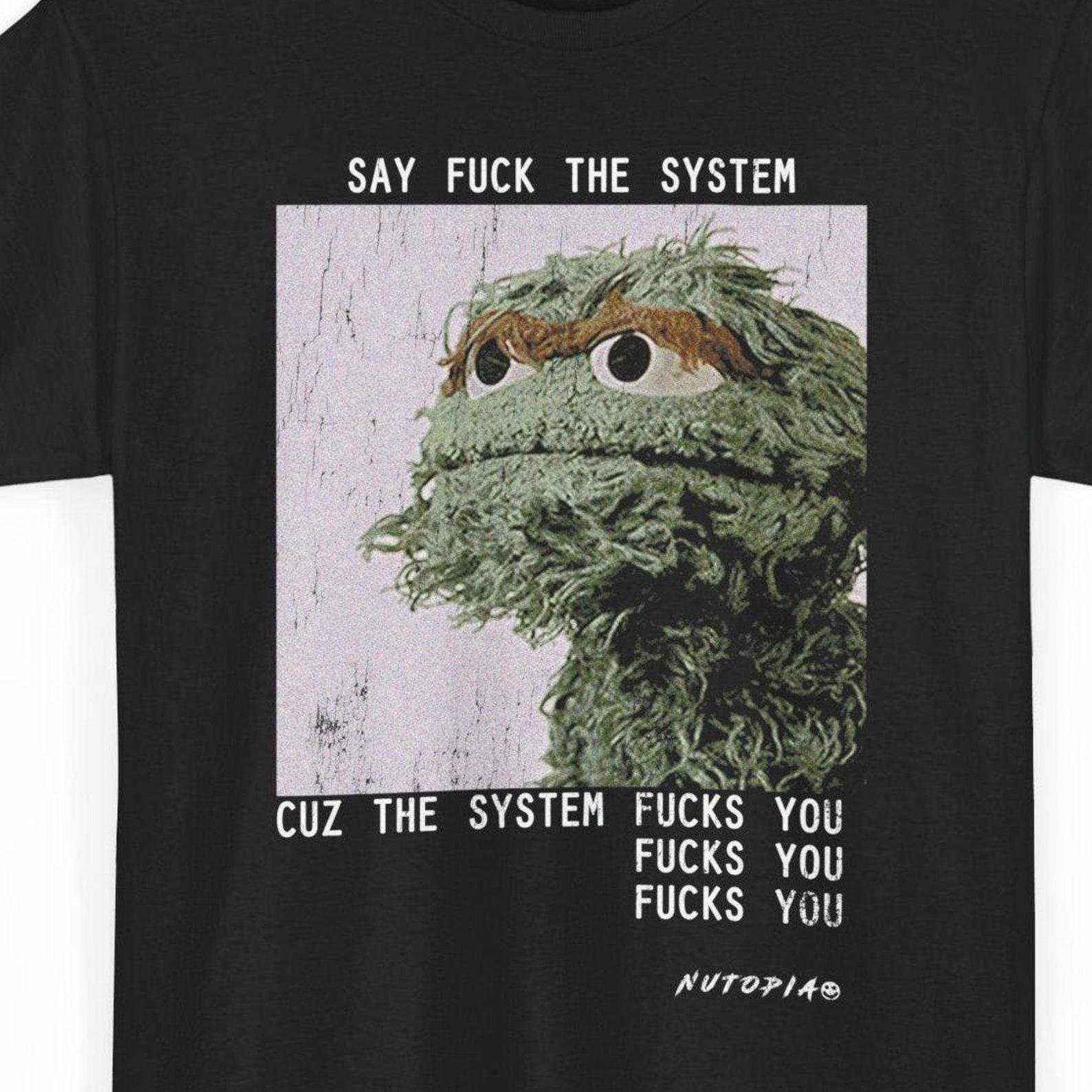 Oscar the Grouch Anarchist T shirt: Heavy Cotton Tee S