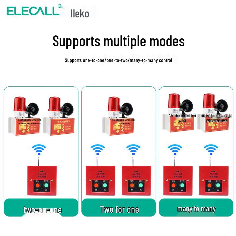 Elecall Wireless Sound & Light Emergency Alarm System