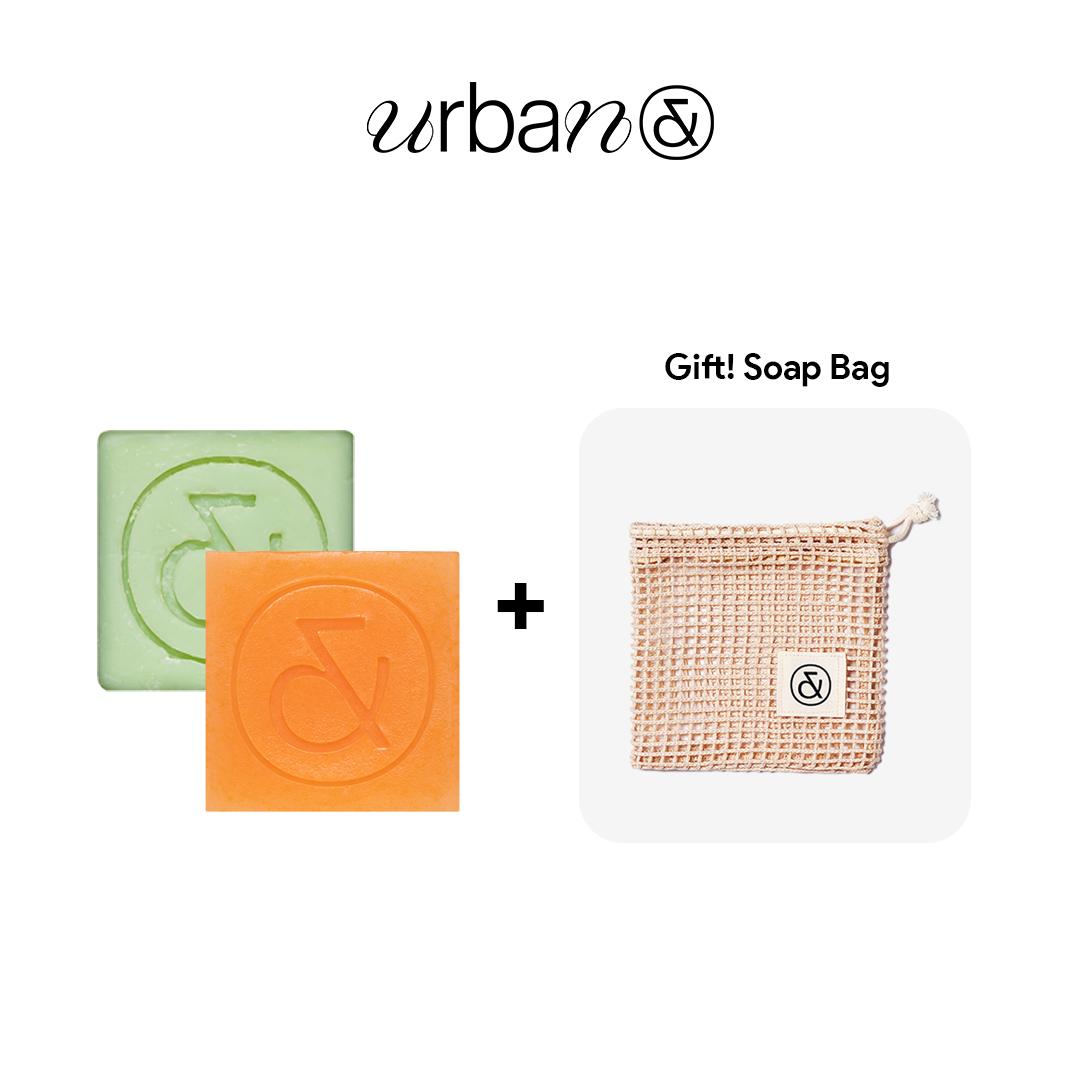 

[URBAN&] Очищающий шампунь для здоровой кожи головы с прополисом и мылом для тела для грубой кожи с прыщами (+ Подарочный мешочек для мыла)