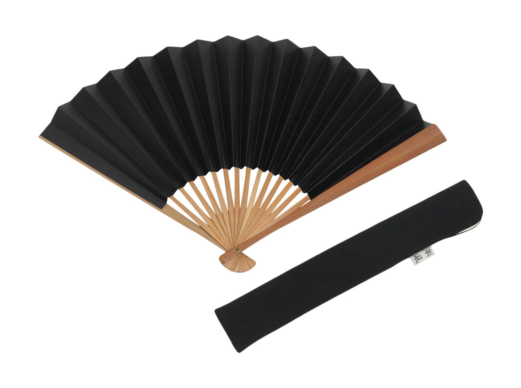 

Large Size Folding Handmade by Kyoto with Fan in Wooden Black [Hasegawa] Fan, Craftsmen, Case, Box, чёрный