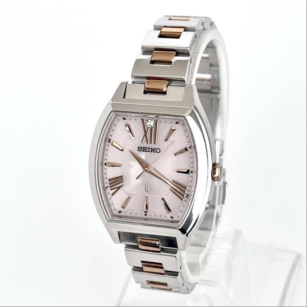 [In Operation] Polished SEIKO LUKIA Women's Watch Radio Solar Good Condition Pink Silver Dial Gold S2350