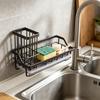 Kitchen Sink Sponge Holder with Drip Tray Stainless Steel Sink Caddy Organizer Non-Slip Pads Countertop Storage for Sponges Dish Soap Brushes