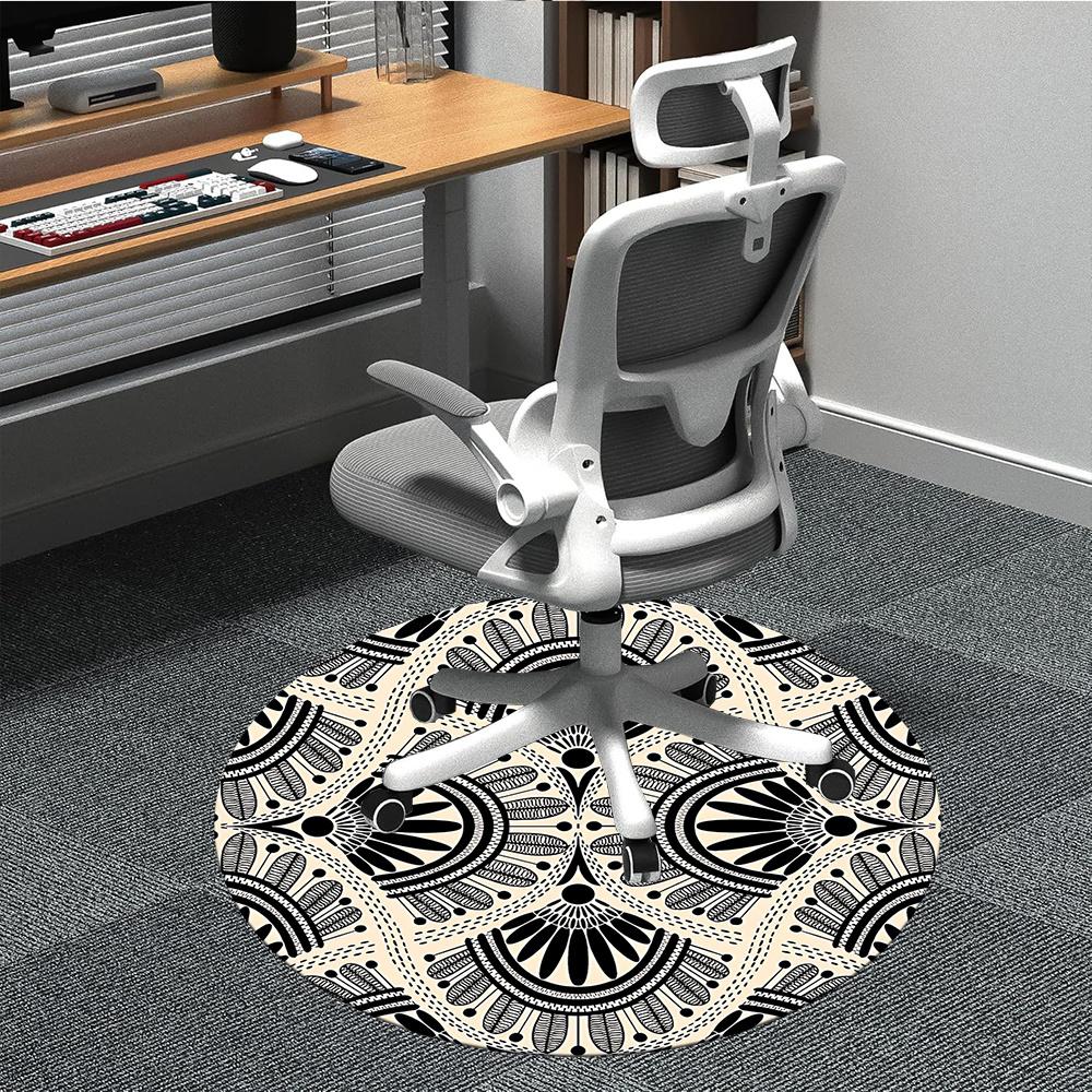 

1pc Mandala Pattern Office Round Area Rug, Indoor Mat Suitable ForOffice, Under Office Chairs Bedroom Living Room Home Decor, Room Decot197 80cm by 80cm