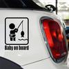 Divertente pesca Baby on Board Car Vehicle Decalcomanie riflettenti Decorazione adesiva