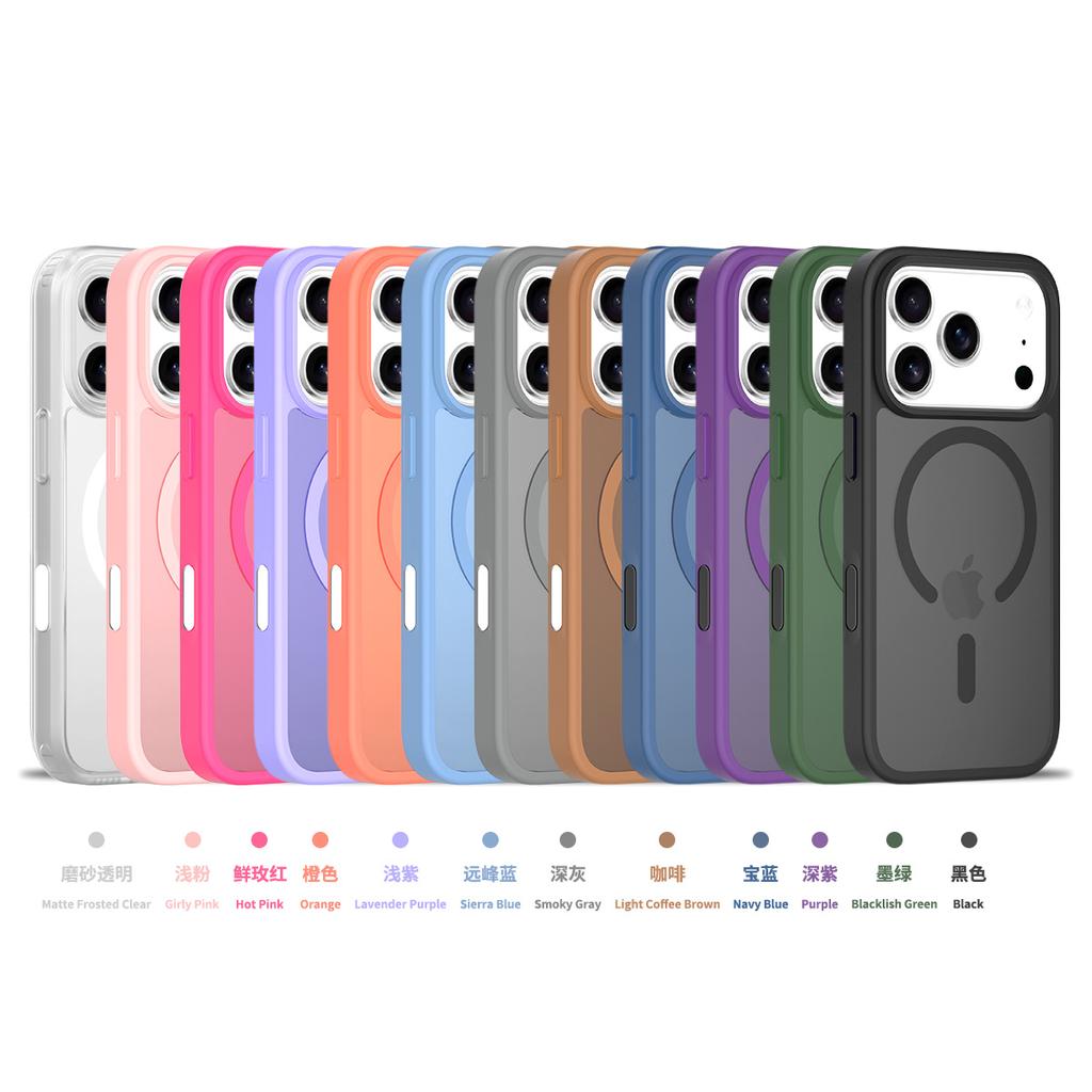 Luxury Magnetic Magsafe Wireless Charging Phone Case for IPhone 17 Air 16 15 14 13 12 Pro Max Candy Color Skin Feel Case