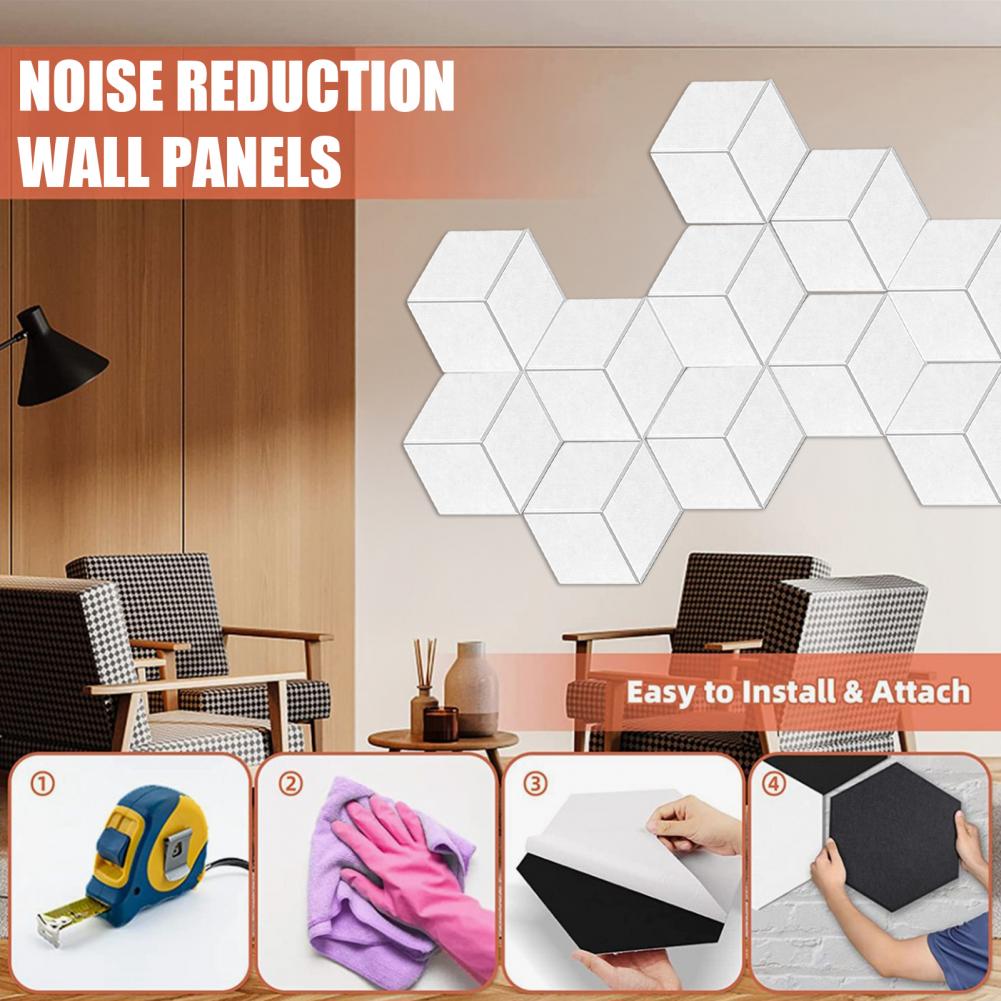 Soundproof Panel Set Thick Acoustic Foam High Density Soundproof Wall Panels for Home Studio Noise Reduction Home Supplies