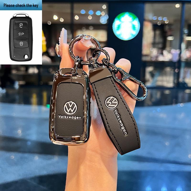 Etui na kluczyk Volkswagen do Teramont, ID3, Tayron, ID4, Golf 8, Lamando - Metalowa i skórzana obudowa.