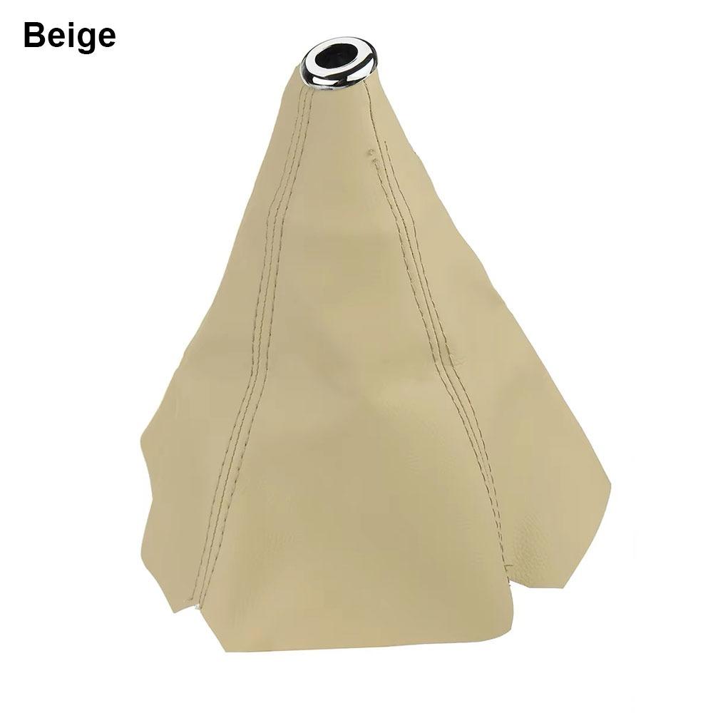 1Pcs Durable Universal Gear Shift Knob Cover PU Leather 16mm Shift Lever Knob Boot Gear Shift Collars Car Auto Accessory бежевый