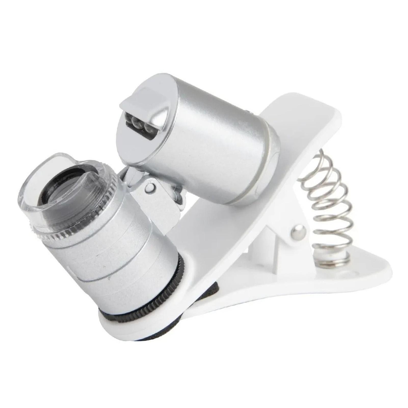 

60X Cell Phone Clip On Microscope Portable HD Phone Clip On Microscope Magnifier with 2 LEDs for