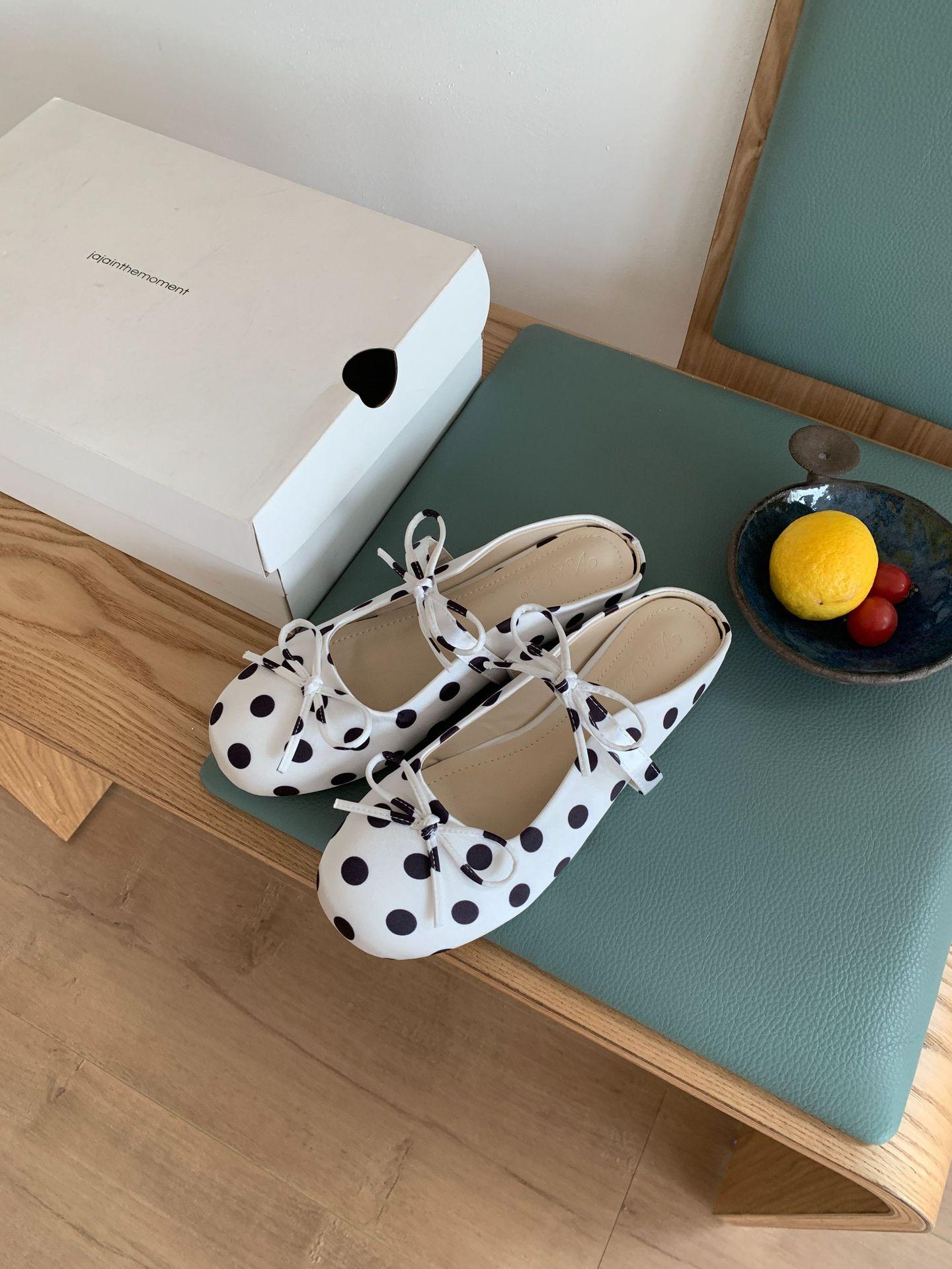 Women s Satin Round Toe Platform Bowknot Polka Dot French Style Elegant Outdoor Wear Slippers - Perfect for Daily Wear 35