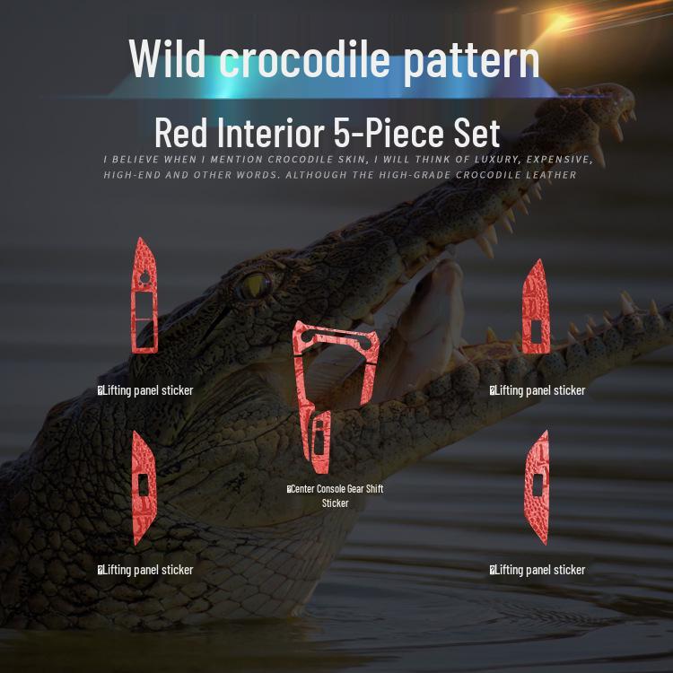 Crocodile Grain Film for Lynk & Co 01-06 Interior Gear Shift Decoration