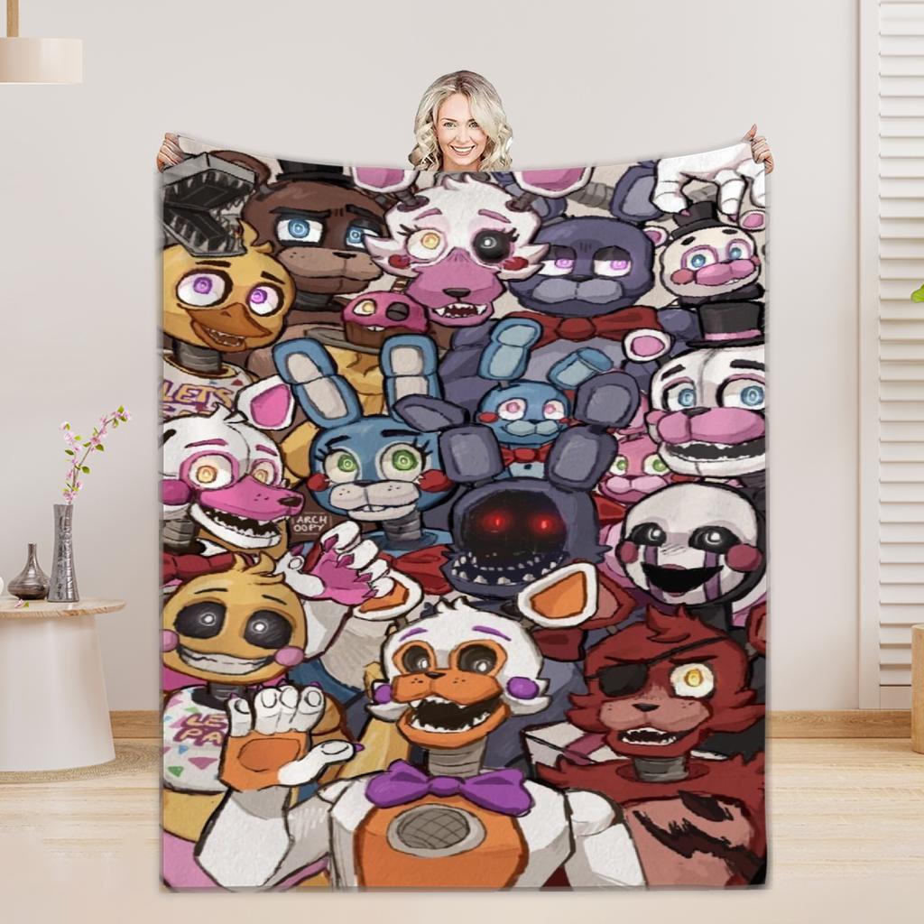 fnaf Blankets 5 N-Night. F-Freddy Print Flannel Blanket Quality Soft Warm Throw Blanket Winter Kids Couch Bed Fluffy Bedspread