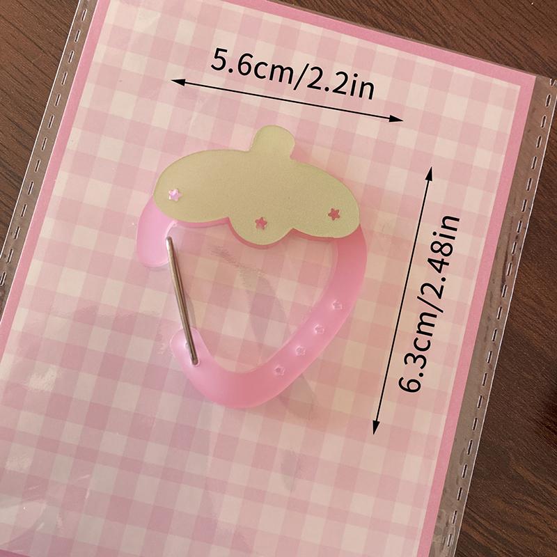 Hollow Strawberry Carabiner Climbing Buckle Acrylic Charm Sweet Bag Pendant Scrapbook Ita Bag Decor Accessories Creative Gift