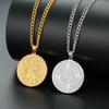 Double Sided Saint Brigid And Saint Benedict Pendant Necklace Vintage Religious Amulet Jewelry For Men Women