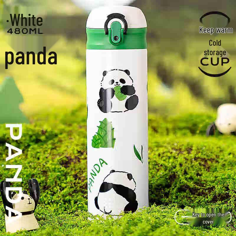Dileber Bamboo Panda Stainless Steel Insulated Bottle