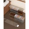 Transparent Acrylic Desktop Storage Box Cosmetic Organizer Plastic Rectangular Home Organization Tool Divided Lid Storage Box