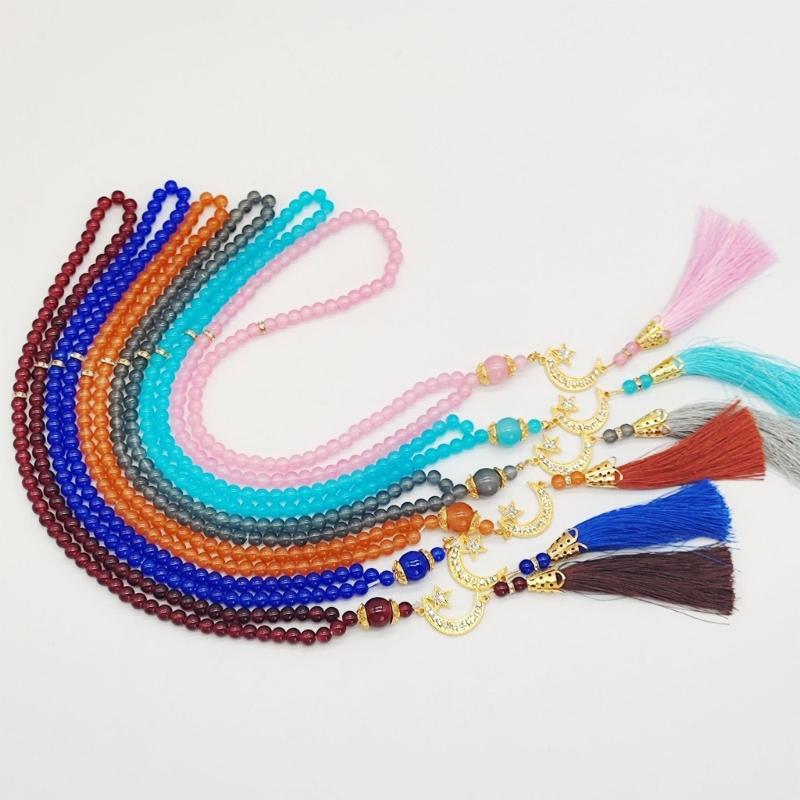 Delicate Rosary Beads Islamic Bracelet Religious Amulet 99 Count Tasbih