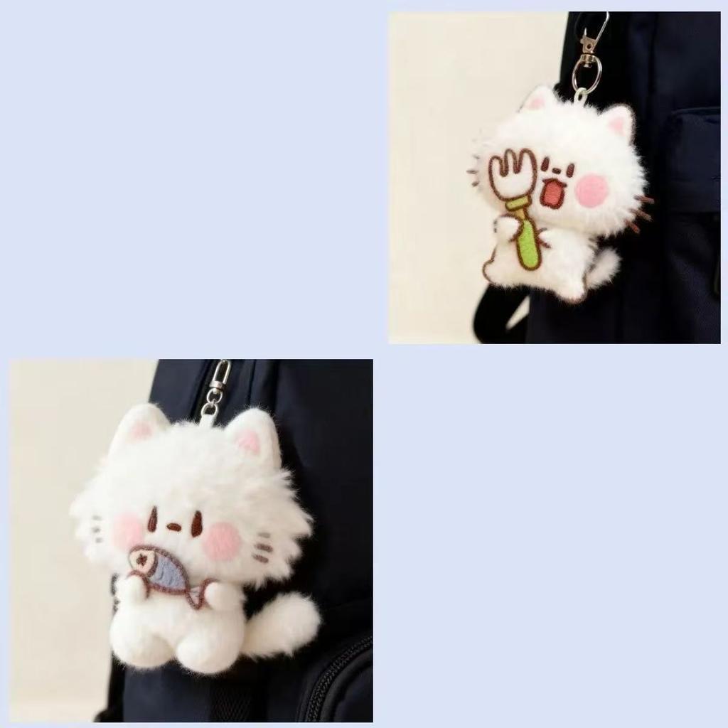 Cute Plush Cartoon Keychain Soft Stuffed Animal Doll Bag Charm Pendant Backpack Decoration Accessory For Students