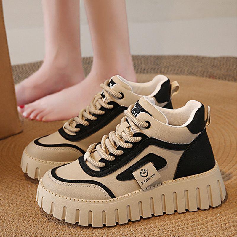 Running shoes women's high-top shoes women's ins trendy versatile dad shoes foreign fashion heightening board shoes sports and leisure shoes
