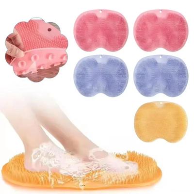 1/2/3pcs Foot Wash Brush Rub Back with Sucker Brush Bathroom Tool Foot Massage Pad Shower Massage Mat Exfoliating Bath Pad Bath